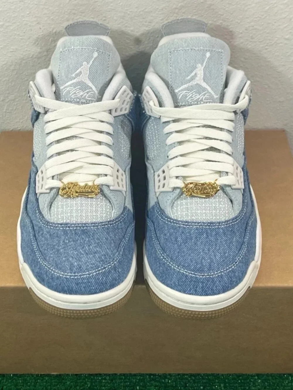 Nike Air Jordan 4 Retro Tex Denim Sail Gum Brown Women Sz 10 Men 8.5 IB6716-100